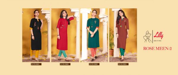 Lilly Rosemeen 2 Rayon Fancy Kurti With Bottom